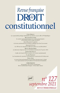 Revue française de droit constitutionnel n.127 (édition 2021)