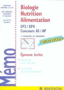 Biologie nutrition alimentation - ep2/ep4. concours as/ap