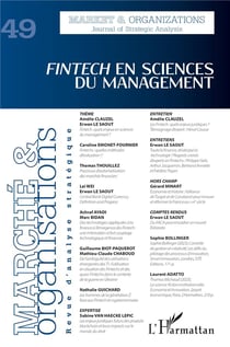 Revue Marché et organisations n.49 : FinTech en sciences du management