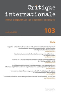 Revue critique internationale n.103 (édition 2024)