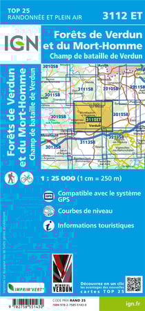 3112ET - forêts de Verdun et du Mort-Homme - champ de bataille de Verdun (4e édition)
