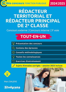 Rédacteur territorial rédacteur principal de 2e classe : Catégorie B (édition 2024/2025)