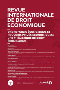 Revue internationale de droit économique 2019/1 - Ordre public économique et pouvoirs privés économi