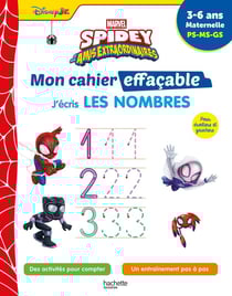 Spidey et ses amis extraordinaires - Mon cahier effaçable - J'écris les nombres