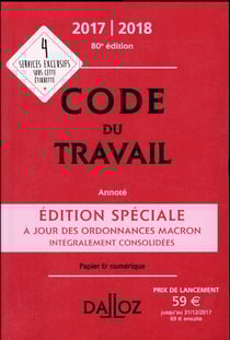 Code du travail (édition 2017/2018)