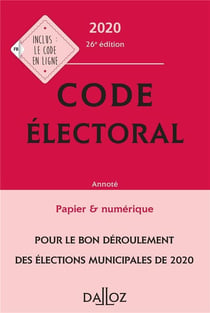 Code électoral, annoté (édition 2020)