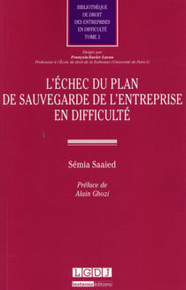 L'échec du plan de sauvegarde de l'entreprise en difficulté
