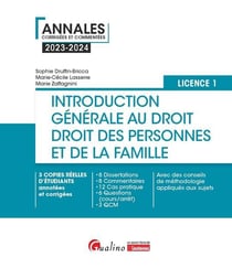 Introduction générale au droit et droit des personnes et de la famille - L1 (édition 2023/2024)