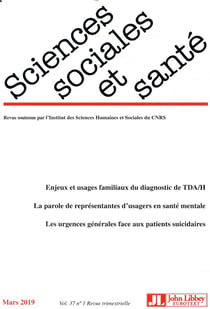 Revue sciences sociales et sante n.37