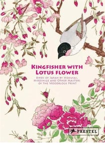 Kingfisher on a lotus flower : birds ofjapan