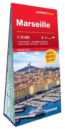 Marseille 1/15.000 (carte grand format laminée - plan de ville)