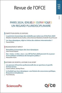 Revue de l'OFCE N° 185 (2024/2) : Paris 2024, (en) Jeux olympiques : un regard pluridisciplinaire