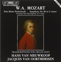 Mozart: transcriptions for organ duet