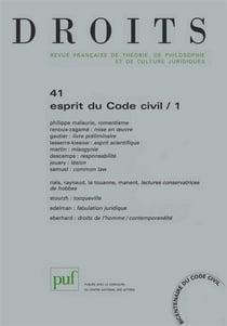 Revue Droits n.41 : l'esprit du code civil Tome 1 (édition 2005)