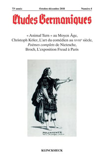 Revue études germaniques n.4 : animal turn au Moyen âge (édition 2018)