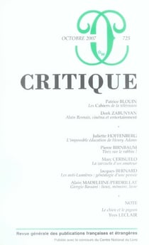 Revue Critique n.725