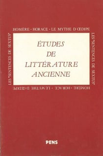 Études de littérature ancienne