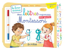 Les livres-ardoises : mes lettres rugueuses Montessori pour gaucher - 3/6 ans