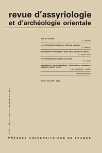 REVUE D'ASSYRIOLOGIE ET D'ARCHEOLOGIE ORIENTALE n.97