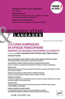 Communication et langages, 2020-3 (n° 205) : Cultures numériques en Afrique francophone