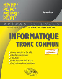 Informatique tronc commun : MP - PC - PSI - PT - programme 2022