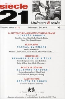 La litterature argentine contemporaine
