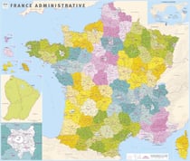 70052 : France administrative poster plastifié