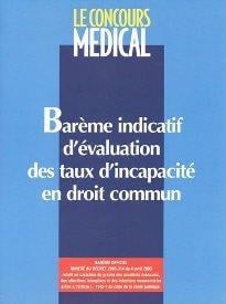 Bareme indicatif d'evaluation des taux d'incapacite en droit commun