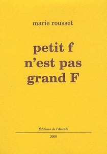 Petit f n'est pas grand F