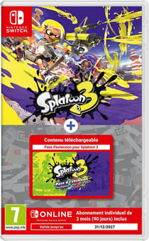 Splatoon 3 + Pass d'extension (code de téléchargement) + 1 Abonnement 3 mois Nintendo Switch Online