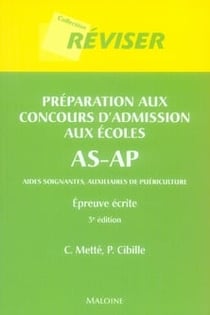 Preparation au concours d'admission aux ecoles as-ap.epreuve ecrite 3eme edition