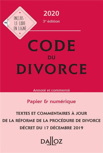 Code du divorce, annoté et commenté (édition 2020)