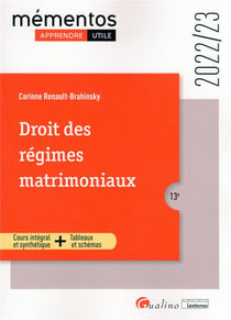 Droit des régimes matrimoniaux (édition 2022/2023)