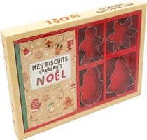 Coffret - Mes biscuits craquants - Noël : avec 4 emporte-pièces et 15 recettes à réaliser en famille !