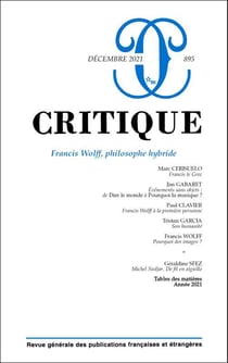Revue Critique n.895 : Francis Wolff, philosophe hybride