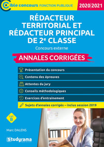 Rédacteur territorial - rédacteur principal de 2° classe - concours externe - annales corrigées