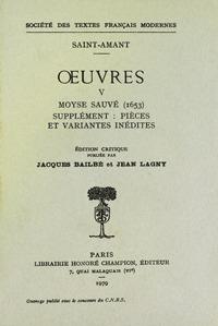 Oeuvres - tome v: moyse sauve, pieces et variantes inedites