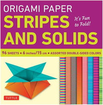 Origami paper : stripes and solids 96 sheets : 6 inches 15 cm