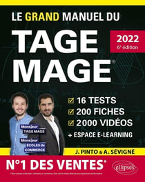 Le grand manuel du TAGE MAGE  :  16 tests blancs + 200 fiches de cours + 2000 vidéos (édition 2022)