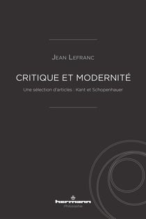 Critique et modernité : Une sélection d'articles : Kant et Schopenhauer