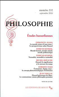 Revue Philosophie n.131 : études husserliennes