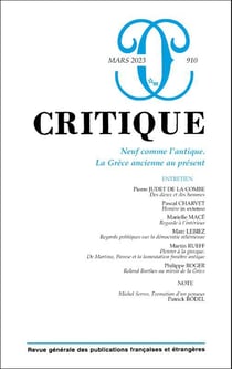 Revue Critique n.910 : Neuf comme l'antique. La Grèce ancienne au présent