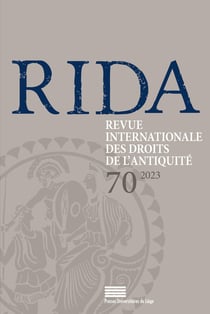 RIDA, n° 70/2023 : Revue internationale des droits de l'Antiquité