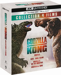 MonsterVerse (Godzilla/Kong) - Collection 4 films : Godzilla + Godzilla : Roi des monstres + Kong : Skull Island + Godzilla vs Kong