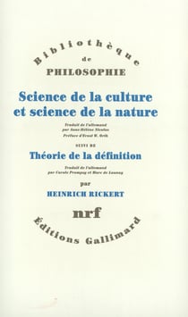 Sciences de la culture et sciences de la nature - théorie de la définition