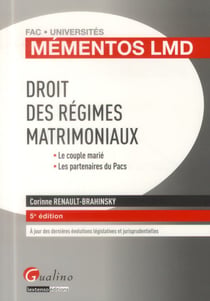 Mementos lmd droit des regimes matrimoniaux, 5eme edition