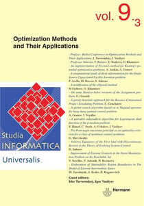 Studia informatica universalis n.9.3 - optimization methods and their applications