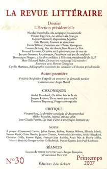 La revue litteraire n 30 mars 2007