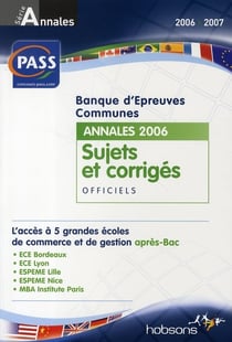Concours pass - annales 2006 - sujets et corrigés