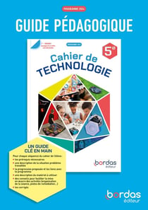 Cahier de technologie - 5e - Guide pédagogique (édition 2024)